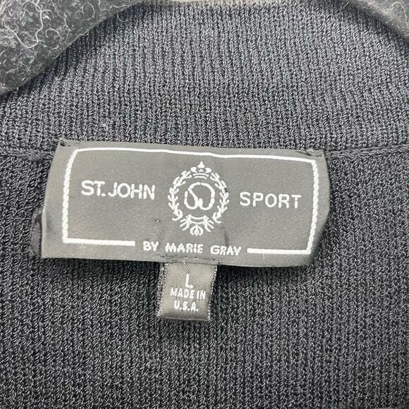 St John Sport By Marie Gray 1/4 Zip Ribbed Knit Sweater Women’s Large Made in US - Picture 4 of 5